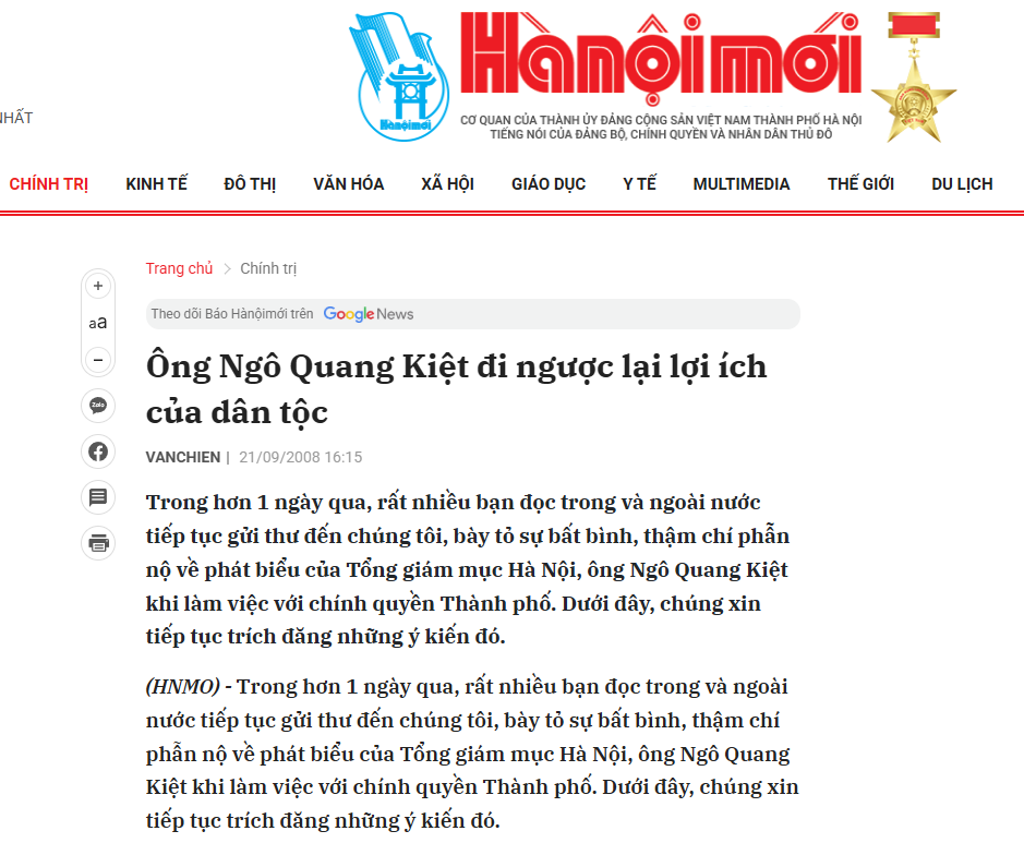 Ông Ngô Quang Kiệt đi ngược lại lợi ích của dân tộc