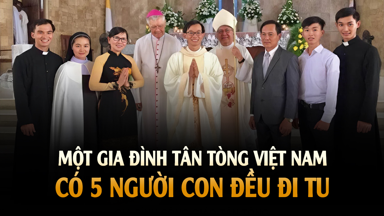 Một gia đình tân tòng có 5 người con là Linh Mục và Nữ tu