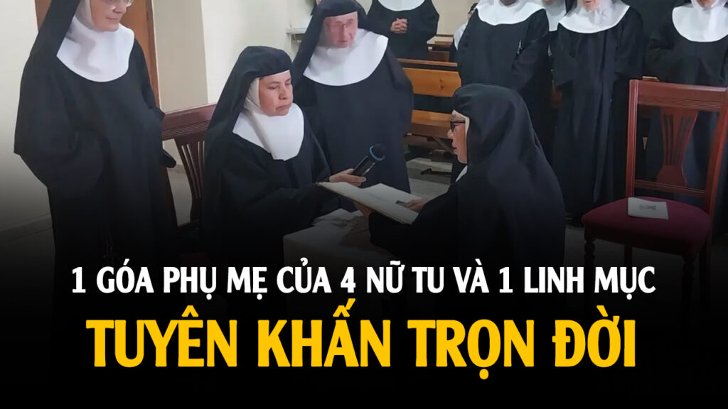 Một nữ tu, nguyên là góa phụ, mẹ của 4 nữ tu và 1 linh mục, tuyên khấn trọn đời