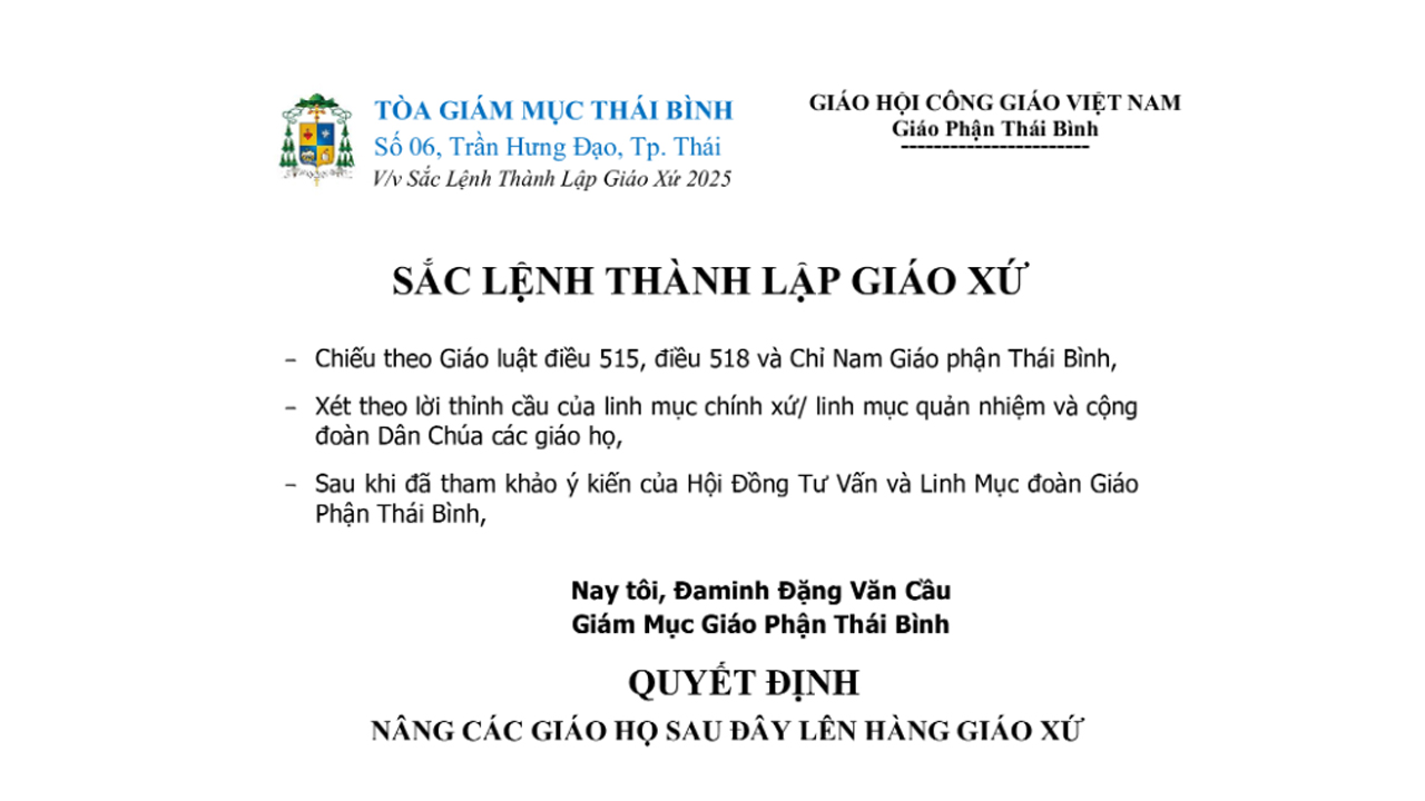 Sắc Phong và Sắc Lệnh trong Giáo Hội Công Giáo