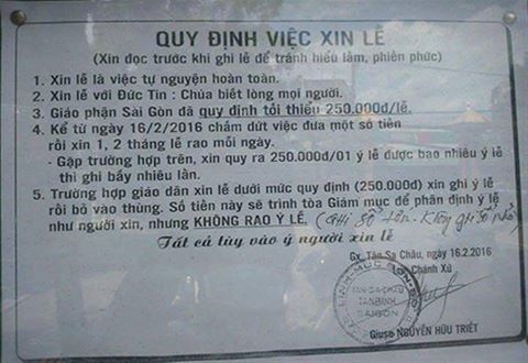 Hiểu đúng về Bổng lễ -'Khoản dâng cúng cho việc cử hành các bí tích'