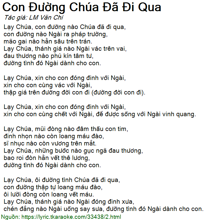 Con đường Chúa đã đi qua