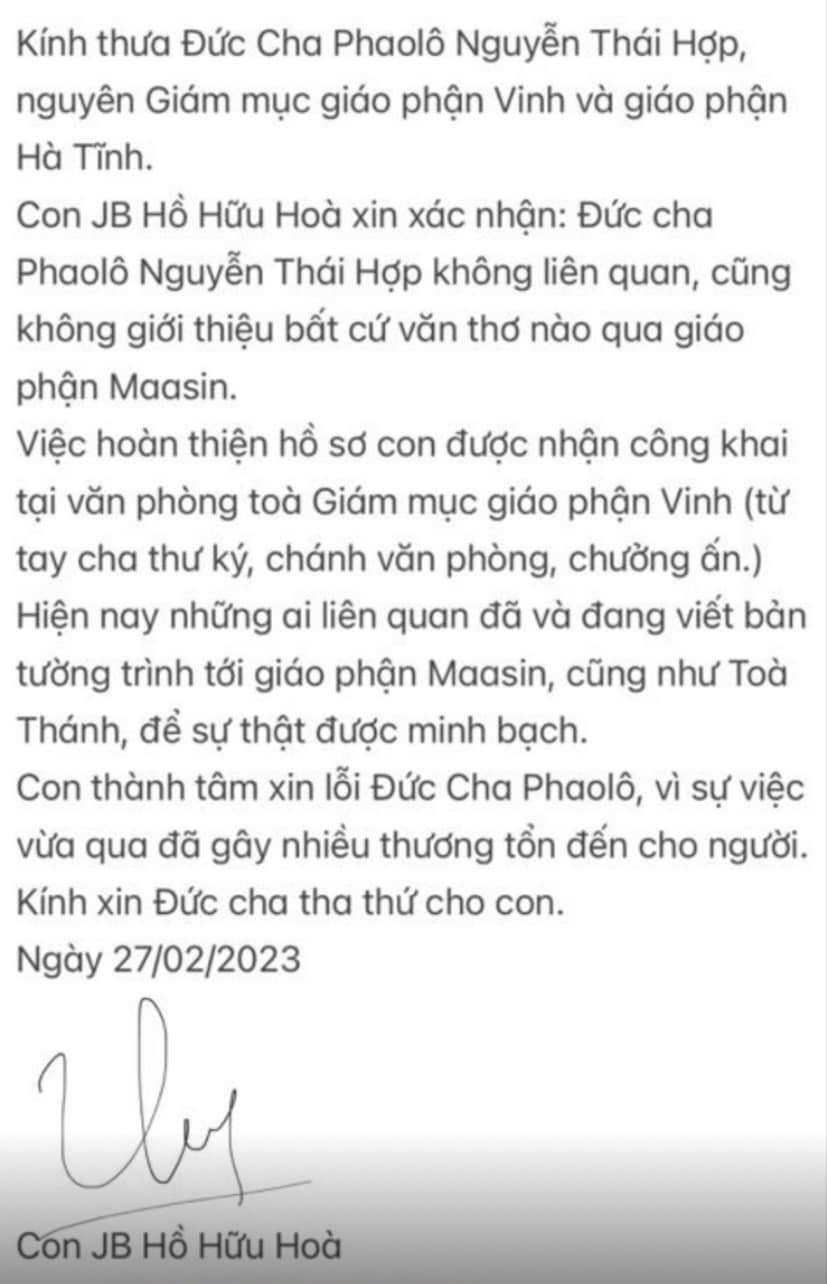 ĐGM Phaolô Nguyễn Thái Hợp nói về sự việc 3H:'Sự thật rồi sẽ là sự thật'