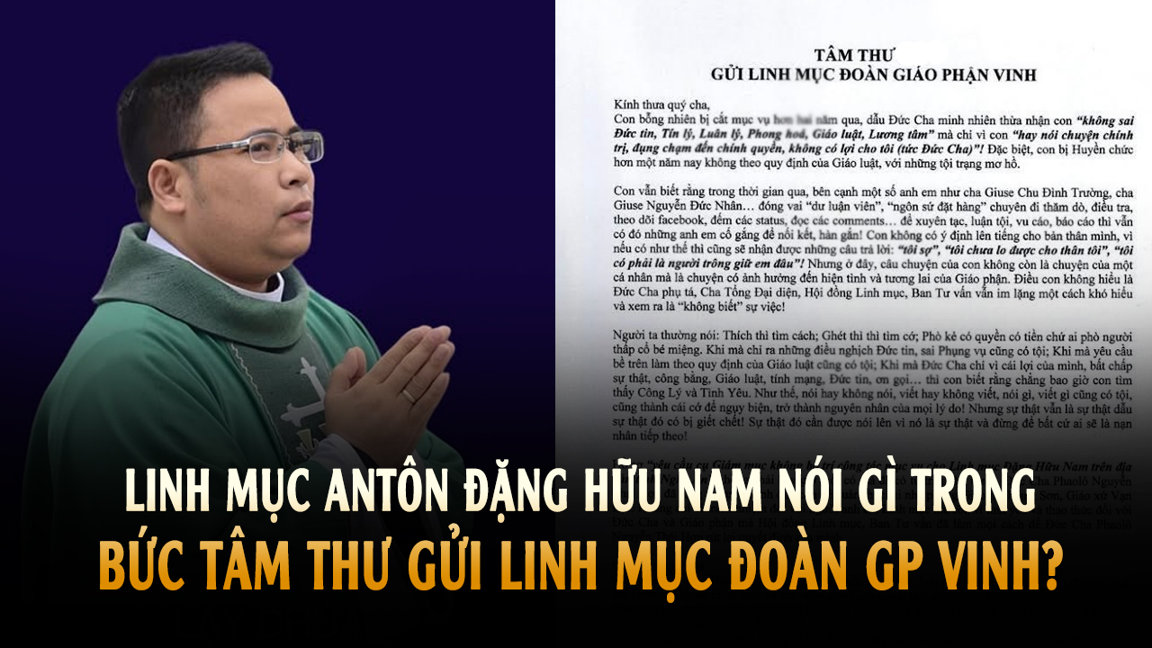 Linh mục Antôn Đặng Hữu Nam nói gì với Linh mục đoàn GP Vinh?