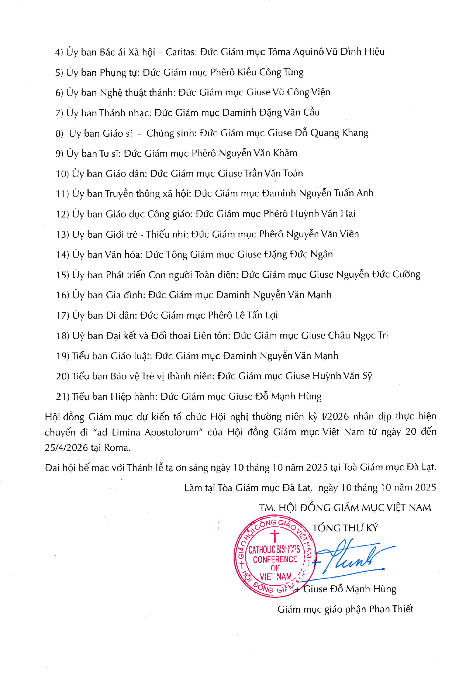Biên bản Đại hội Hội đồng Giám mục Việt Nam lần thứ XVI