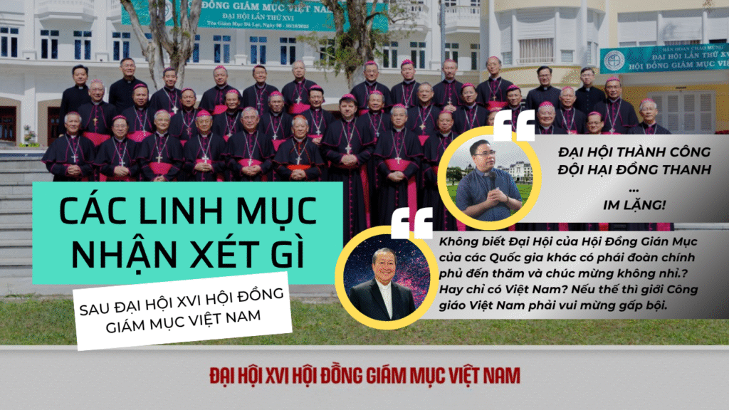 Đại hội XVI Hội đồng Giám mục Việt Nam khép lại với lời “thành công tốt đẹp”, nhưng ngoài kia, dân Chúa vẫn thao thức với nhiều câu hỏi chưa lời đáp. Giữa những dòng bình luận sôi nổi của Linh mục Antôn Đặng Hữu Nam và Linh mục Giuse Maria Lê Quốc Thăng, người ta nghe thấy tiếng lòng của cộng đoàn: khát khao công lý, sự thật và tinh thần hiệp hành đích thực trong Giáo hội hôm nay.