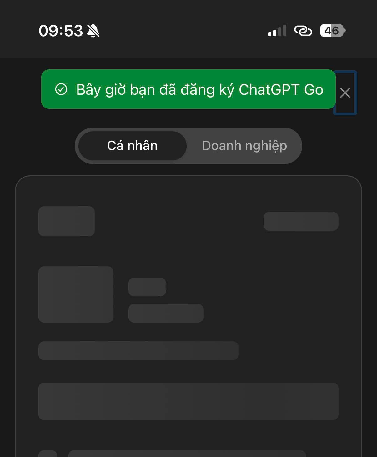 Hướng dẫn nâng cấp gói CHATGPT GO 1 năm miễn phí