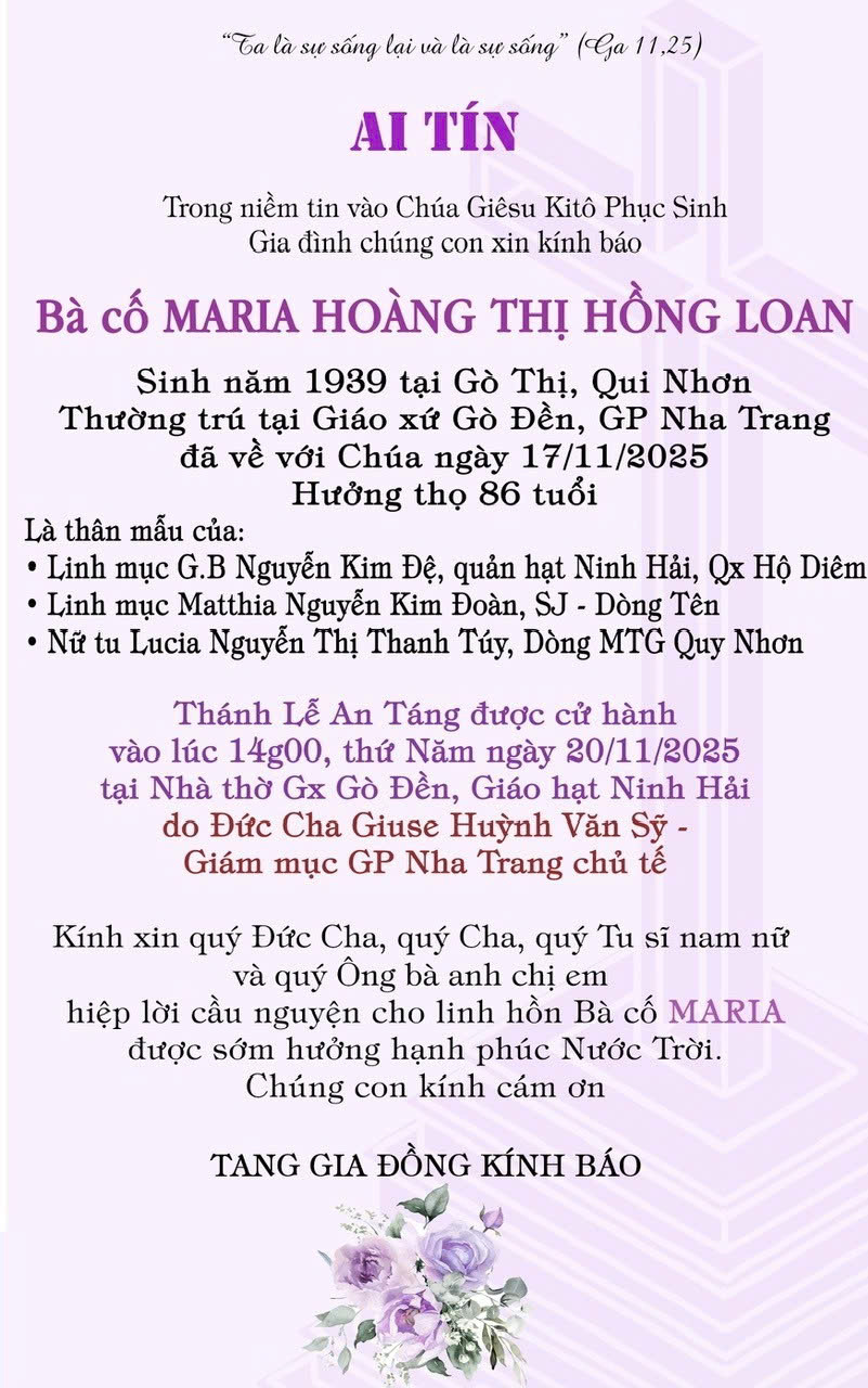 Xót xa - xin cầu nguyện cho 2 Linh mục và 1 Nữ tu