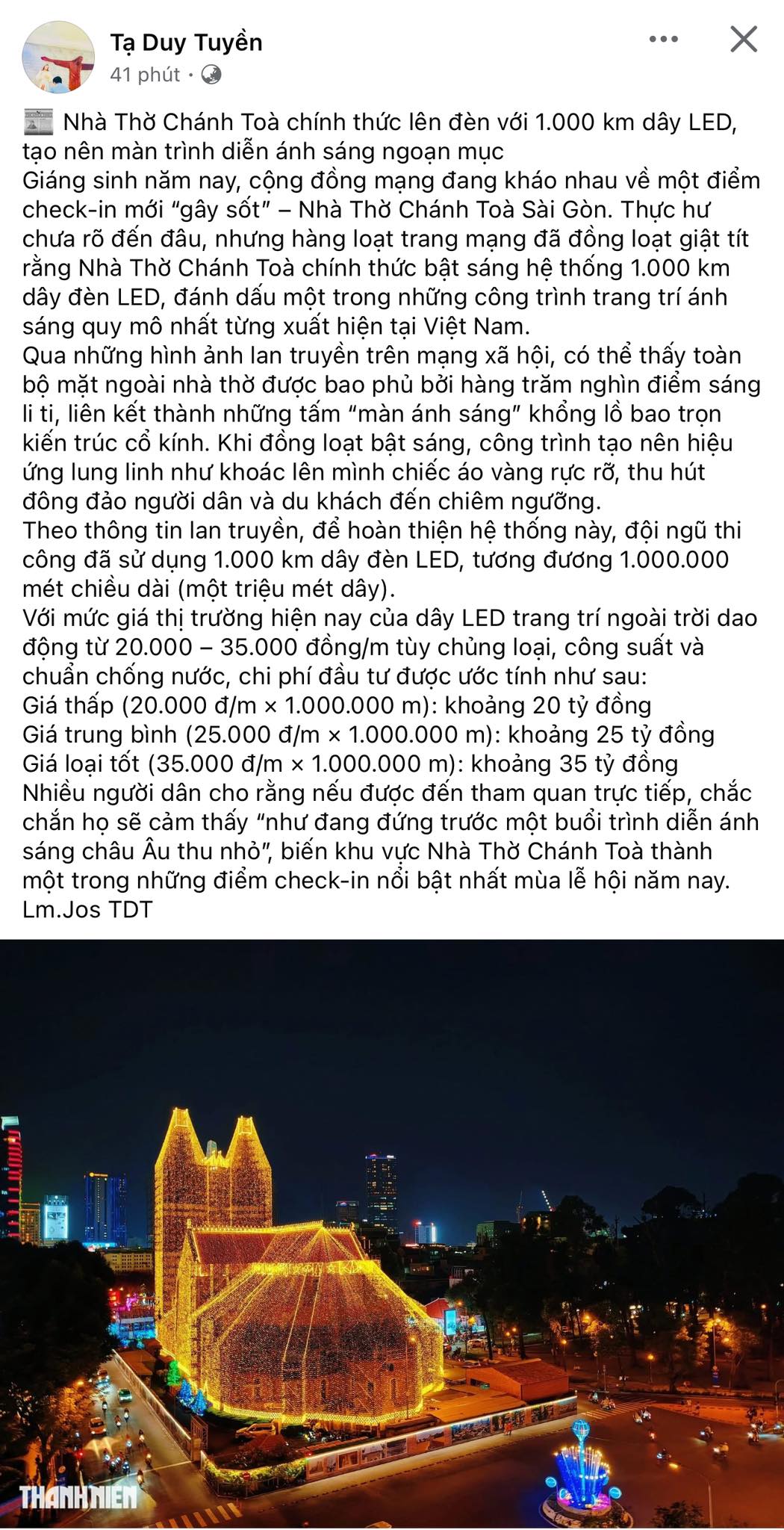Lm Jos.Tạ Duy Tuyền 'nhận xét' sâu sắc về Nhà thờ Đức Bà Sài Gòn