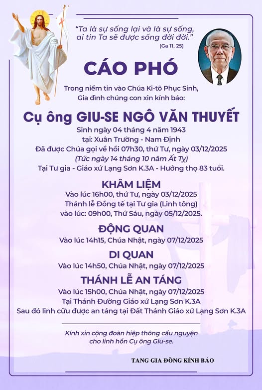 Đức TGM Giuse Ngô Quang Kiệt nhận tin buồn
