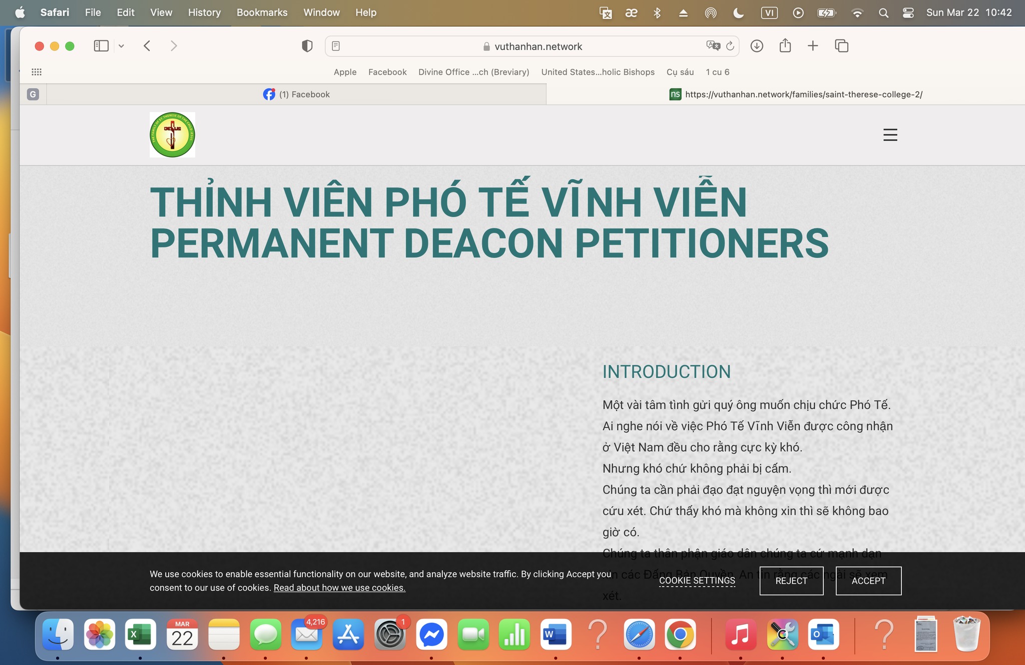 Trang đầu trong chương trình tuyển sinh ứng viên phó tế của phó tế Vũ Thành An