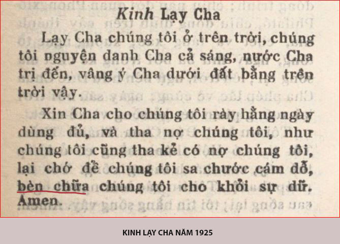 Về chữ 'bèn' và 'nhưng' trong câu Kinh Lạy Cha