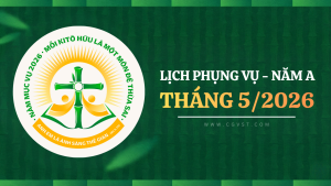 Lịch Phụng vụ Công giáo tháng 5/2026
