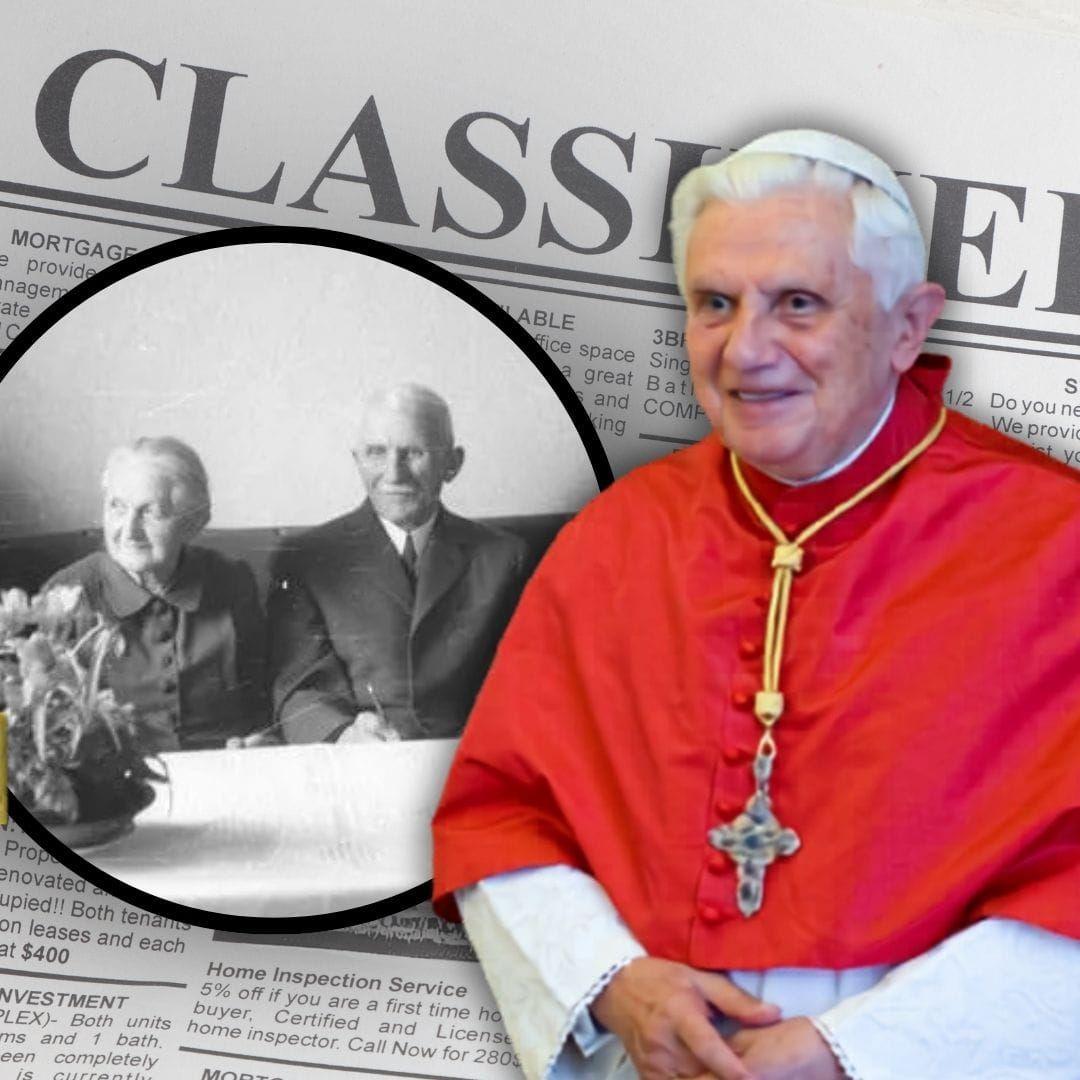 Cha mẹ của Giáo hoàng Benedict XVI gặp nhau qua một mục tìm bạn đời trên một tờ báo Công giáo