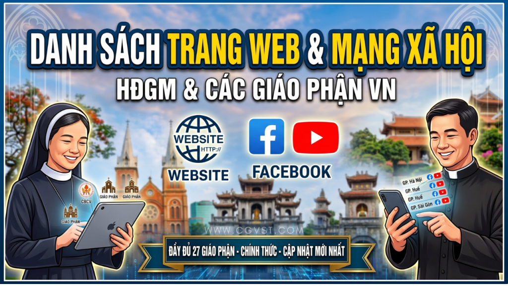 Danh sách trang web và Mạng xã hội của HĐGM và các Giáo phận tại Việt Nam
