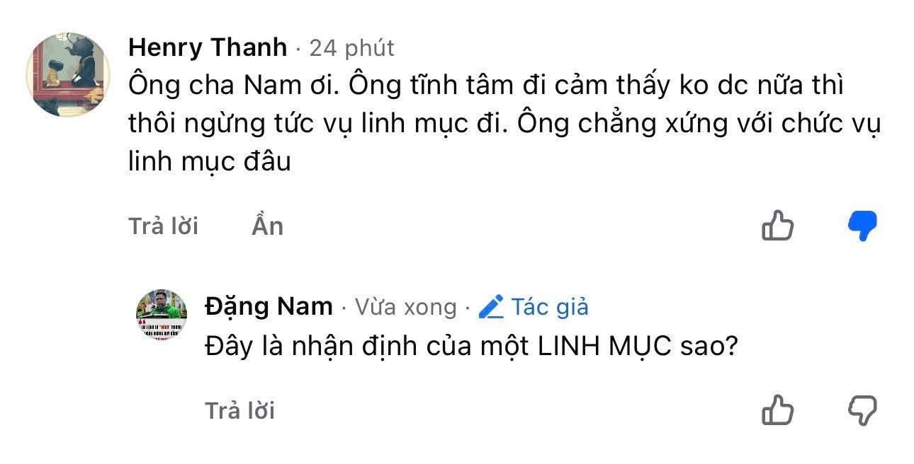 Một lời bình luận có xứng với phẩm giá linh mục?