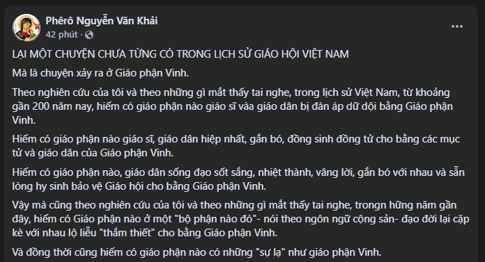 Lm Phêrô Nguyễn Văn Khải, CSsR: 200 năm nay chưa có GP nào như GP Vinh