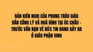 Bản kiến nghị của Phong trào Công Lý và Hoà bình tại Úc châu
