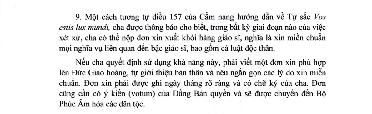 Vì sao sắc lệnh vẫn gợi ý LM Antôn xin rời hàng giáo sĩ?